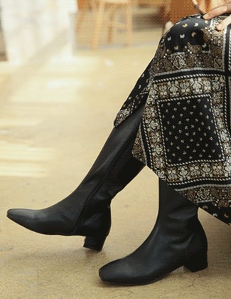 ルル リアル牛革ロングブーツ