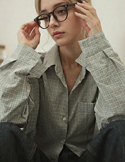 アーリポケットルーズフィットチェックシャツ