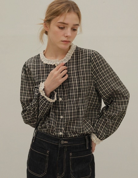 エズレースチェックブラウス