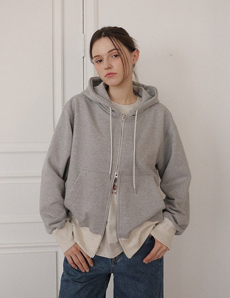 [RR]ビアン配色ツーウェイフードジップアップ