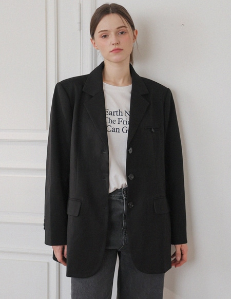 🌈[RR]カリン スリーボタンベーシックジャケット_black