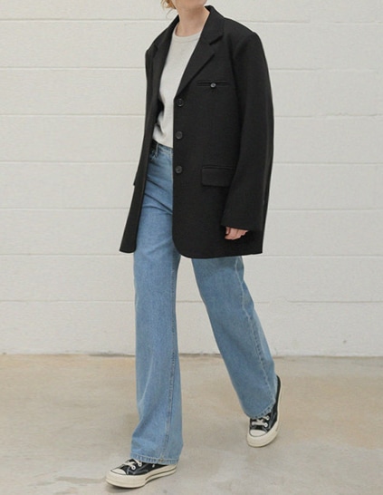 🌈[RR]カリン スリーボタンベーシックジャケット_black