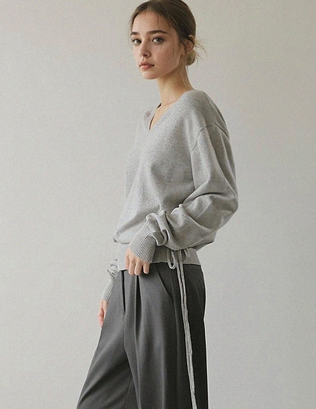 [RR]モイアンVネックコットンニット