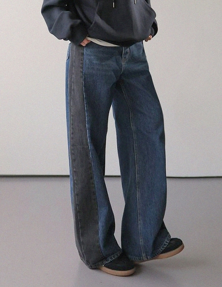 [RR]576配色ダーツ切開パンツ