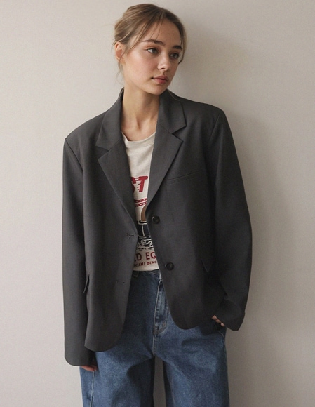 [RR]ロストツー・ボタン・クロップドジャケット_charcoal