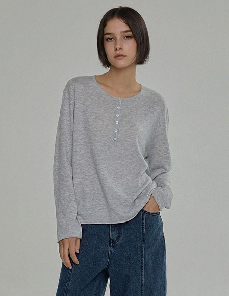 [RR]オーエンメリノウールヘンリーネックニット