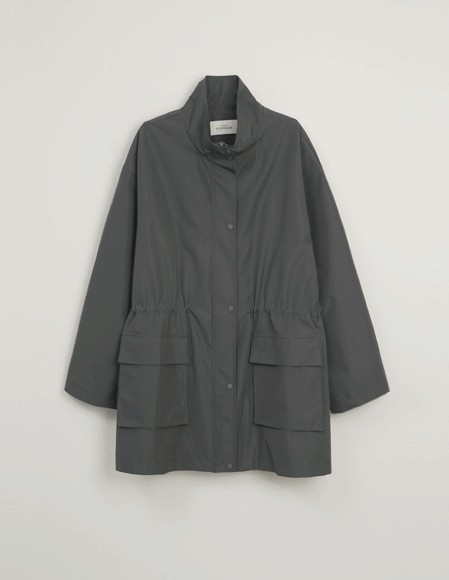 [RR]ユディスタンドカラーストリングジャンパー_charcoal