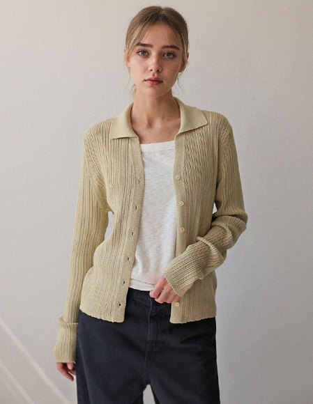 ルビエリブ編みカーディガン