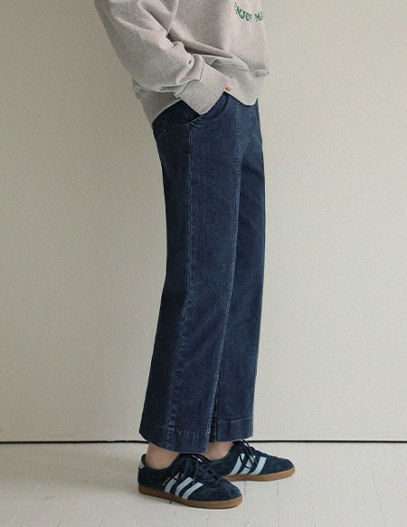 [RR]638切開バンディングデニムパンツ