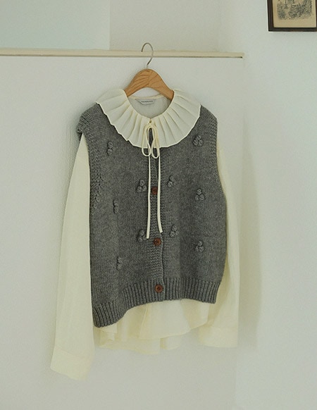 ポップコーンニットベスト