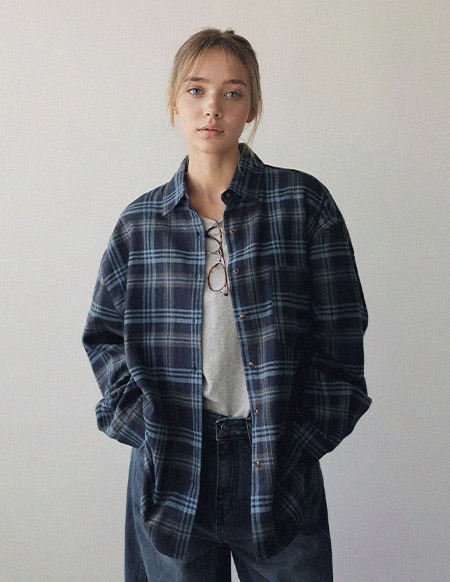 [RR]レオ ルーズフィットチェックシャツ