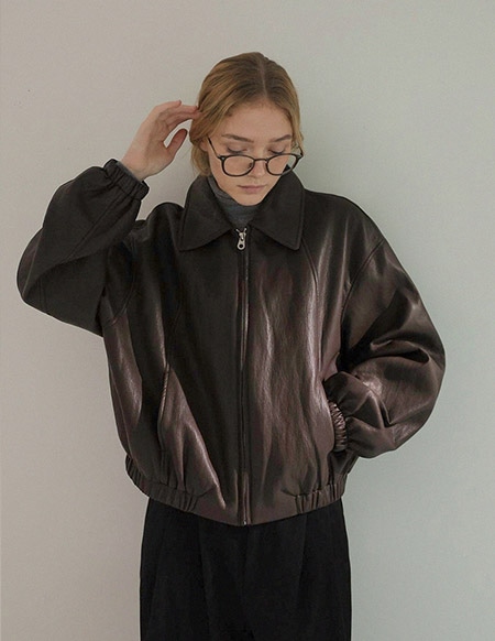 [RR]ディアリー レザーブルゾン_brown