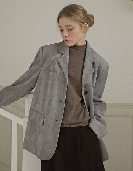 [RR]ダイヤルスエードシングルジャケット_gray