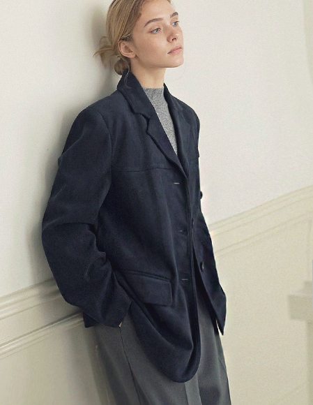 [RR]ダイヤルスエード シングルジャケット_navy