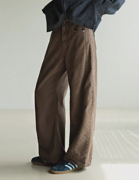 [RR]576ピグメントダーツ切開パンツ_brown