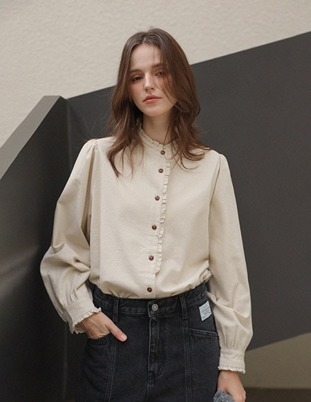 [RR]マスティンフリルピーチブラウス