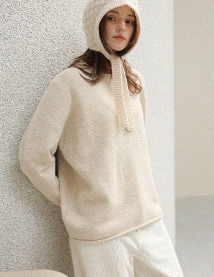 ルブウールブレンドニットトップス