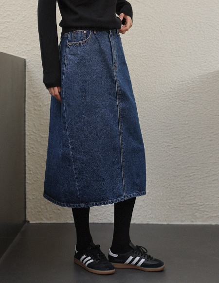 [RR]648カーブデニムスカート