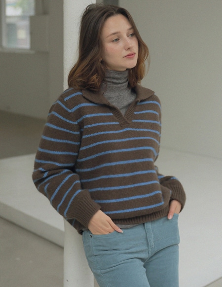 フォルディンS/Tカラーニットトップス