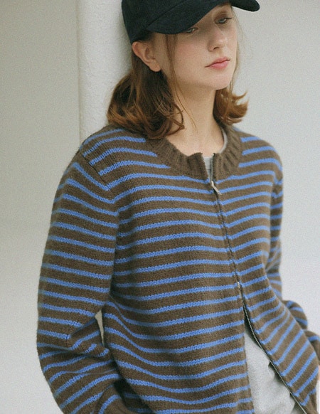 バーブ S/T ジップアップニットカーディガン