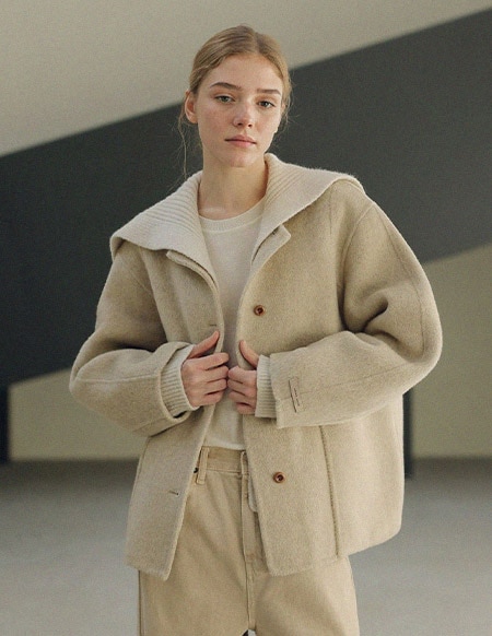 [RR]ルイブラウンドネックハンドメイドジャケット_オートベージュ