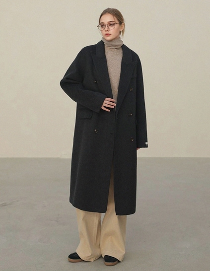 [RR]グレンクラシック ダブルハンドメイドコート_チャコール