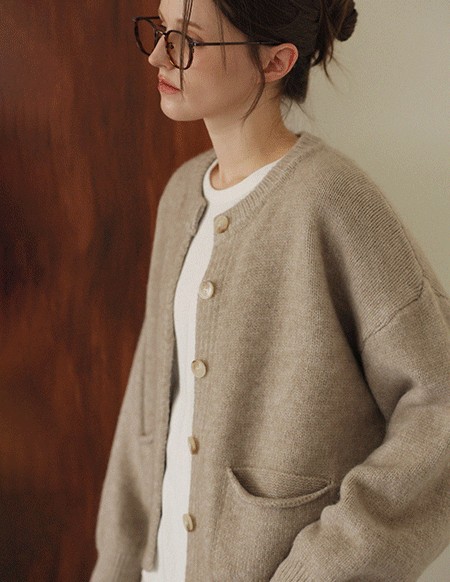 メイブベーシックポケットニットカーディガン