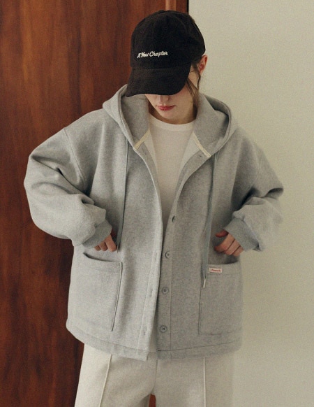 [RR]ビアンふわふわ起毛フード付スウェットカーディガン