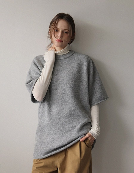 デルブロールアップニットプルオーバー