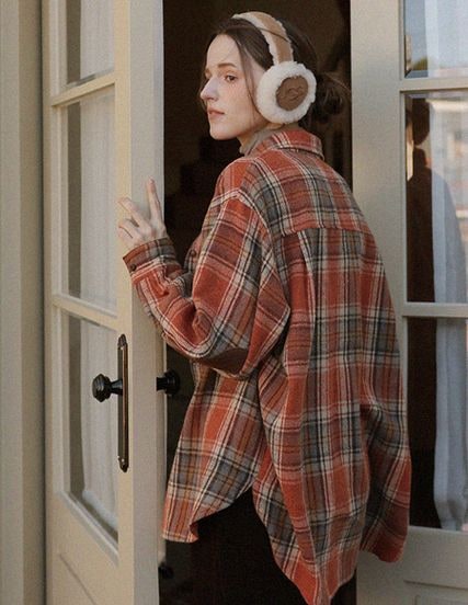 [RR]テールパッチ起毛チェックシャツ