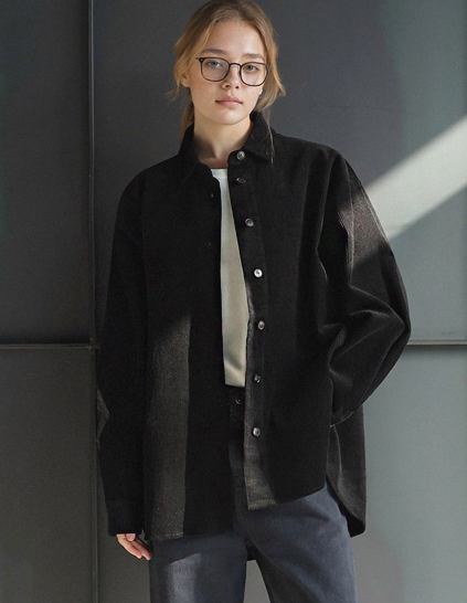 [RR]ホエルコーデュロイシャツジャケット_ash black