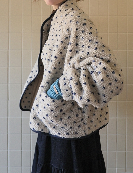 [RR]ローエンド柄ボアジャンパー