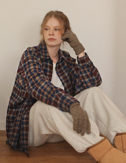 [RR]ヴィンテージコイン起毛チェックシャツ_navy