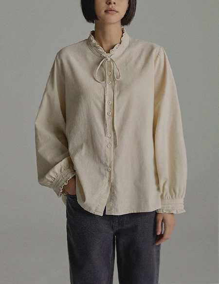 キッドンコーデュロイフリルブラウス