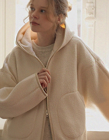 [RR] カバーステッチ ボアフードジャンパー