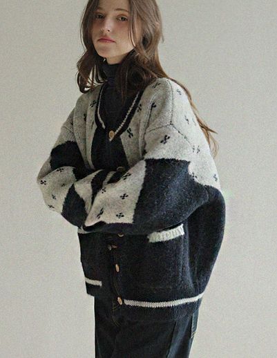 マウンテンジャカードポケットカーディガン