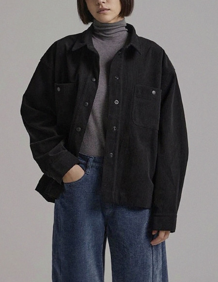 [RR]ラックスコーデュロイシャツジャケット_black