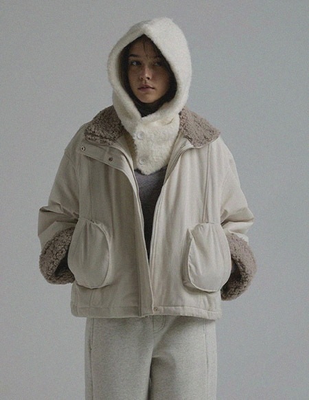 [RR]ゼルキルティング裏地付きダンブルジャンパー_ベージュ