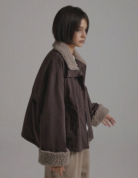 [RR]ゼルキルティング裏地付きダンブルジャンパー_brown