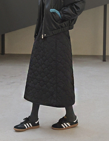 ミューイキルティングバンディングスカート