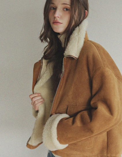 [RR]ティナ ファー裏地付きムスタングジャケット_camel