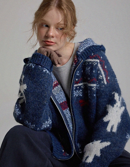 クッシュウールスノーフードジップアップ