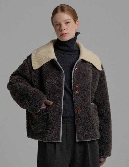 ジェッティニットカラーブークレジャケット_charcoal