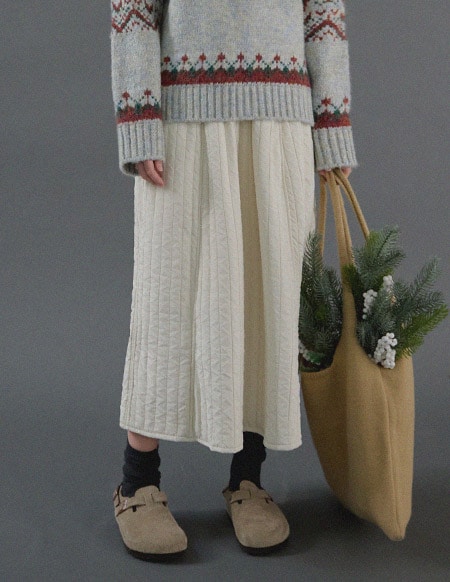 デリースパッド入り起毛スカート