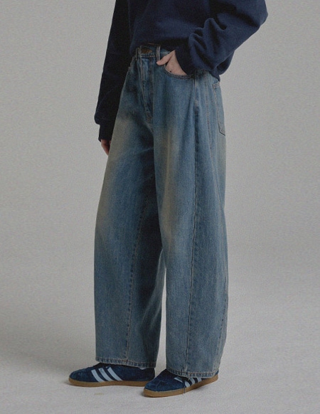 ティーンズ切開起毛ワイドバーギパンツ