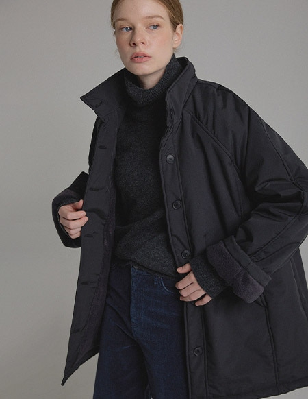 ジェイドハイネックフリースパディング_black