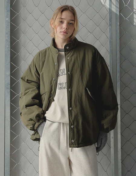 ミツキ キルティング中綿ブルゾン（カーキ）