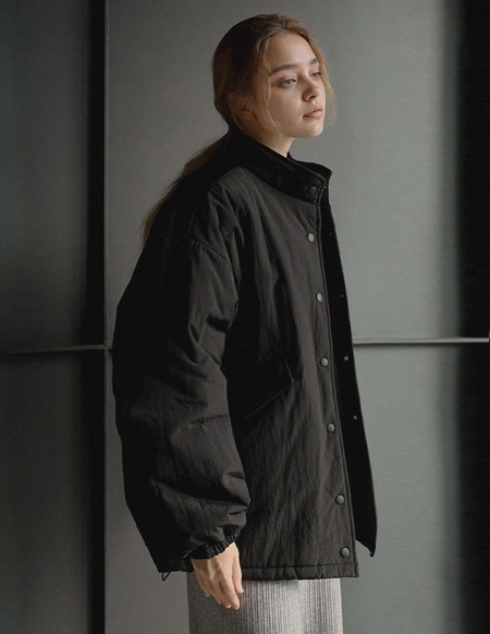 ミツキルティングパッド入りブルゾン_black