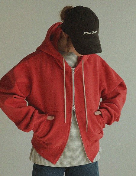 クレヨン羊毛ツーウェイフード付きジップアップ