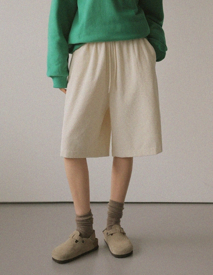 アベルコーデュロイバンドハーフショーツ